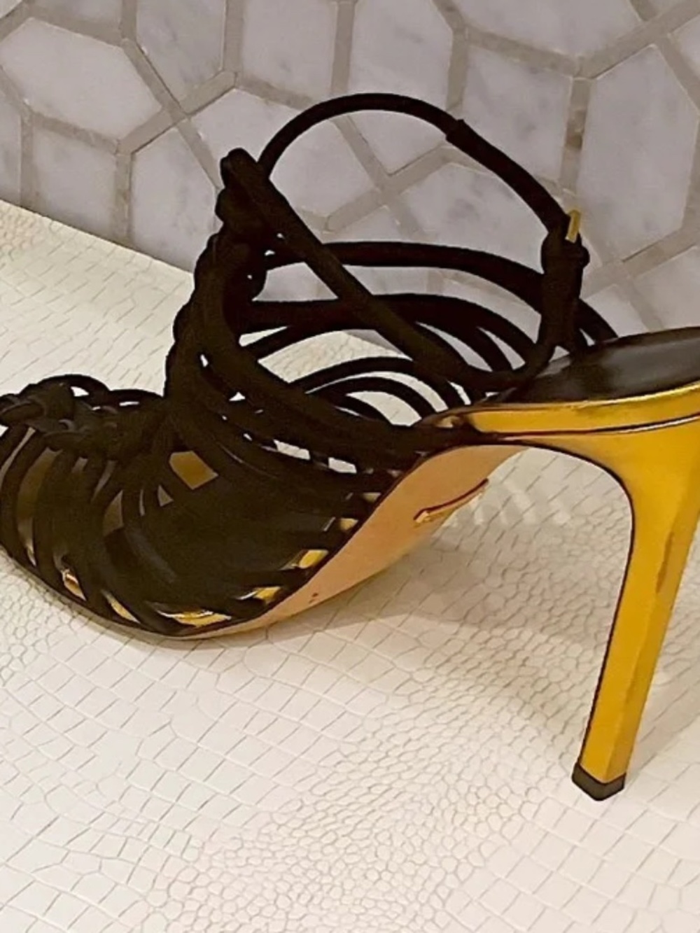 🔥 GUCCI Caged Angelique Heels EU 38.5 US 8/8.5 USED - Picture 11 of 16